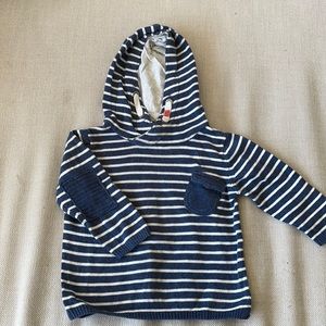 Zara Baby Boys Blue Striped Hoodie - Size 12-18 months